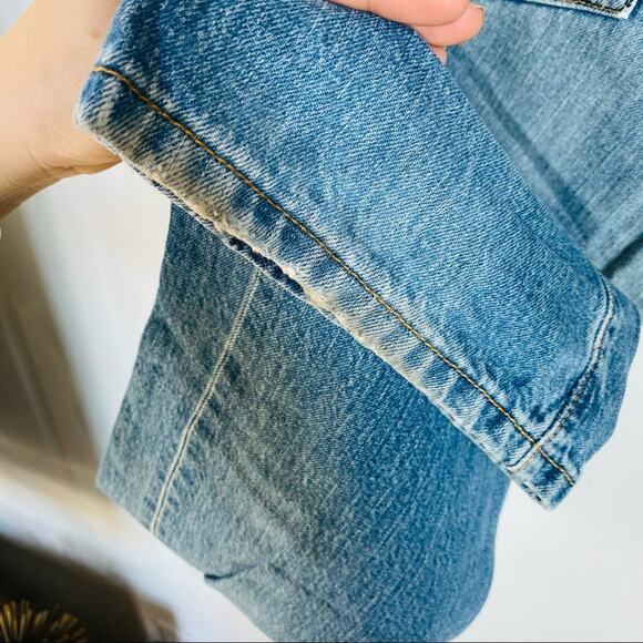MENS LEVIS 501 33 x 34 Blue Denim Button Fly Denim Jeans Slim Skinny Straight - Picture 7 of 12